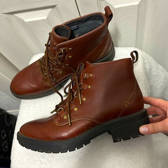 Cole Haan Shoes - Cole Haan Briana Grand Lace-up Leather Hiker Boots 8.5 Brown Waterproof